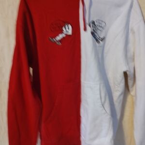Red and White Men's Sweatshirt Size Large Men's Hoodie Unxpectd